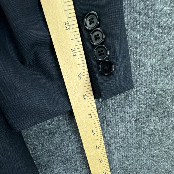 Brooks Brothers 346 Suit Mens Jacket 41L Pants 36W 2PC Blue Check Wool Blend - Picture 12 of 15